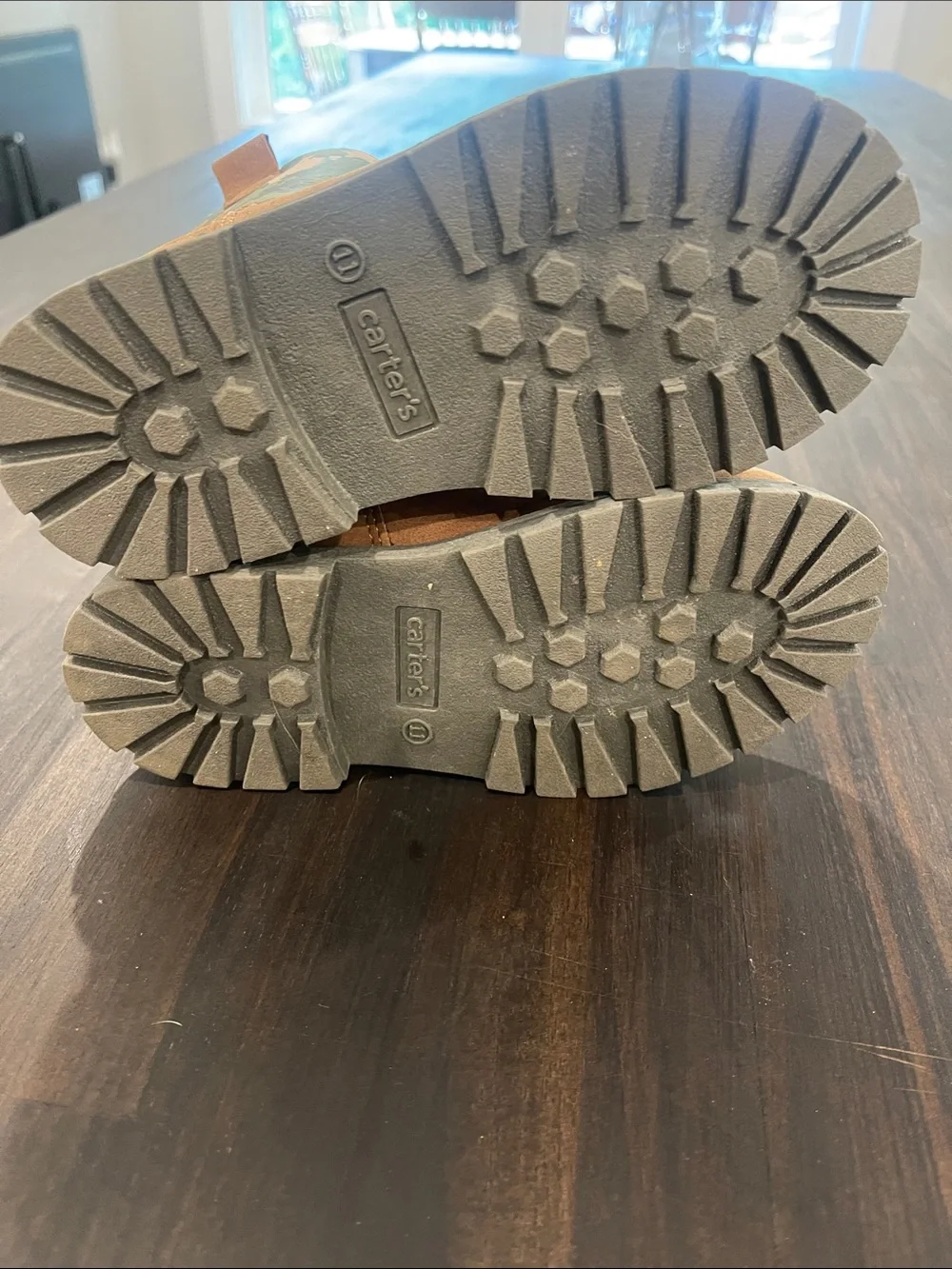 Kids Camouflage Dino Boots in Brown and Green